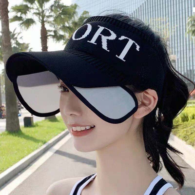 motion Hat summer Korean Edition sunshade ultraviolet-proof Large along Visors Telescoping Sunscreen Sun hat