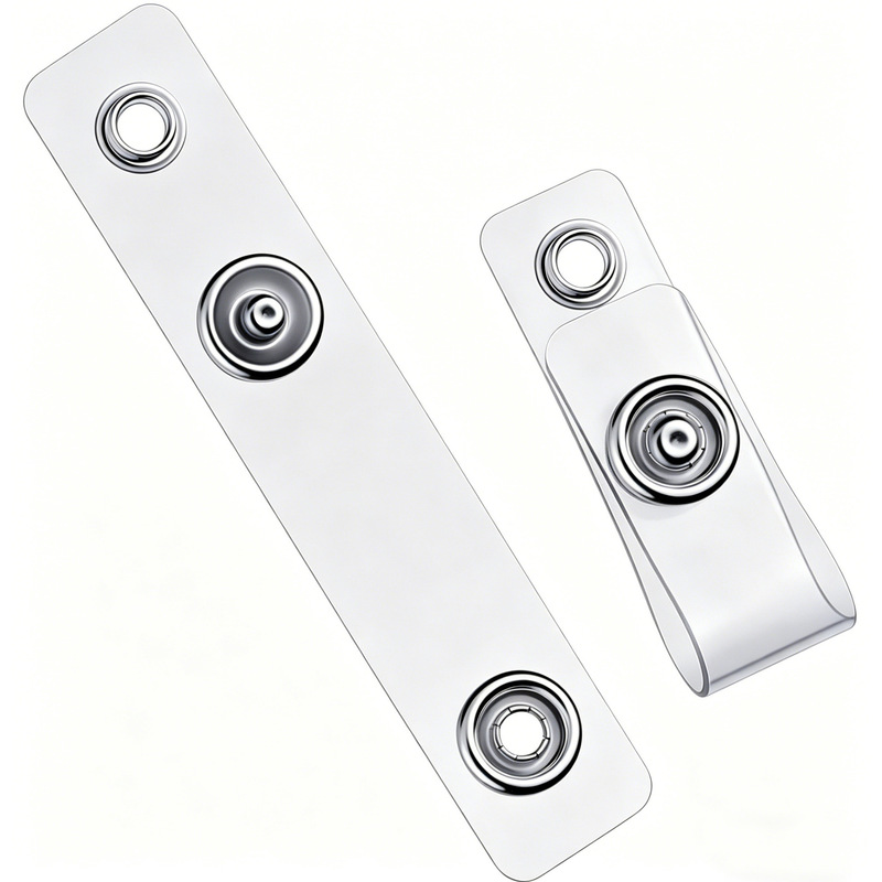 Factory in stock pvc rubber strip snap button eyelet easy pull button accessories transparent button shoe eye buckle badge hanging buckle