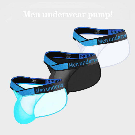 Summer ice silk transparent men's underwear seamless fitness breathable V belt elastic hip U convex briefs MP2501
