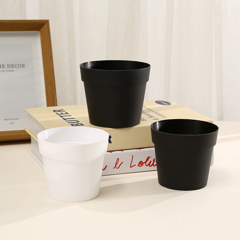 Мини имитация керамика матовый цветочный горшок рабочий стол круглый большой калибр цветочный зеленый сад в горшке балкон садоводство пластиковый бонсай
