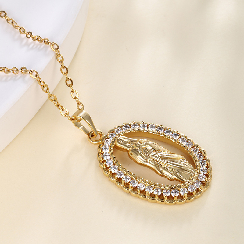 Xuping retro elíptico occidental delicado colgante colgante personaje Europa y América transfronterizos alta sensación colgante de oro al por mayor mujeres