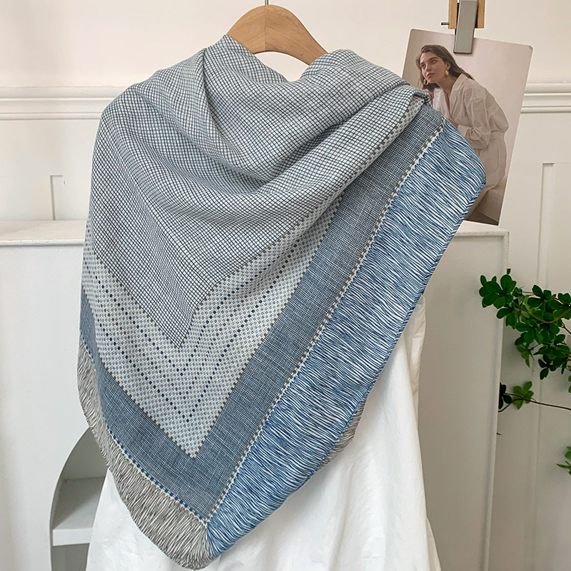 Bufanda cuadrada, sensación de alta calidad, nueva bufanda de lino, protector solar de verano para mujer, bufanda cuadrada grande, bufanda de seda delgada, aire acondicionado, chal exterior