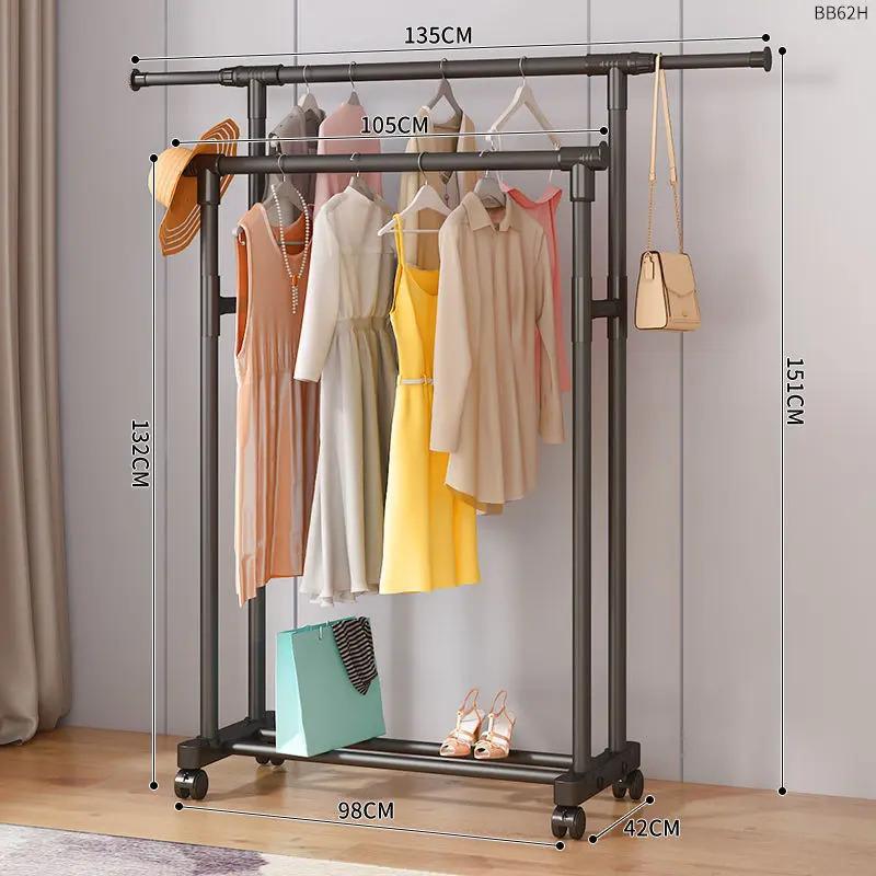 percha de ropa tipo piso para uso doméstico de alto grado colgar prendas de ropa rack varilla telescópica especial para balcón edredón