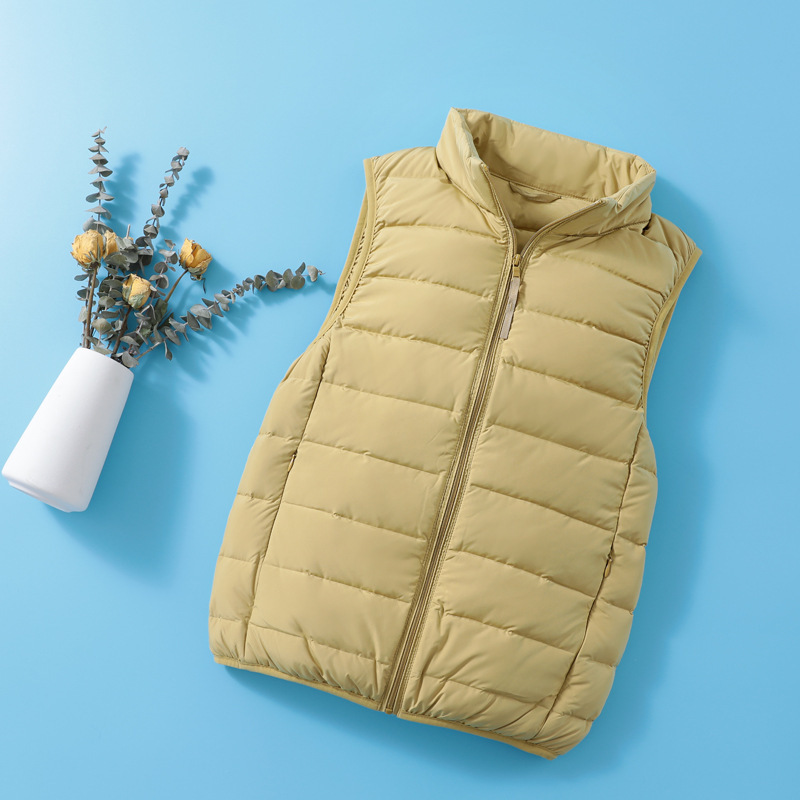 2022 New Down Jacket Women's Short Vest Seamless One-piece Lightweight Stand Collar Inner Tank Waistle Warm Down Vest