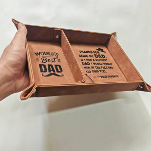 Amazon's Best-Selling Pu Storage Tray Father's Day Gift Desktop Practical Leather Tray Can Hold Keys and Glasses and Can Be Labeled