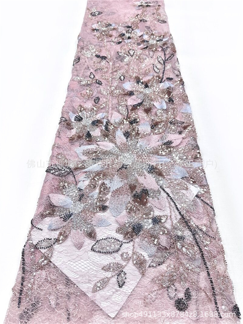Dayuan Duo flor tridimensional industria pesada clavos hilo de malla cena de cumpleaños celebridad espectáculo alfombra roja alta tela de vestido