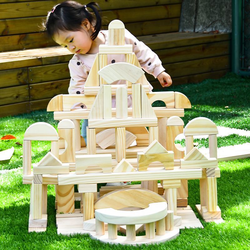 幼稚園炭化ビルディングブロック大型屋外炭火焼きビルディングブロック木製おもちゃ構築エリア無垢材構築安吉ゲーム|undefined