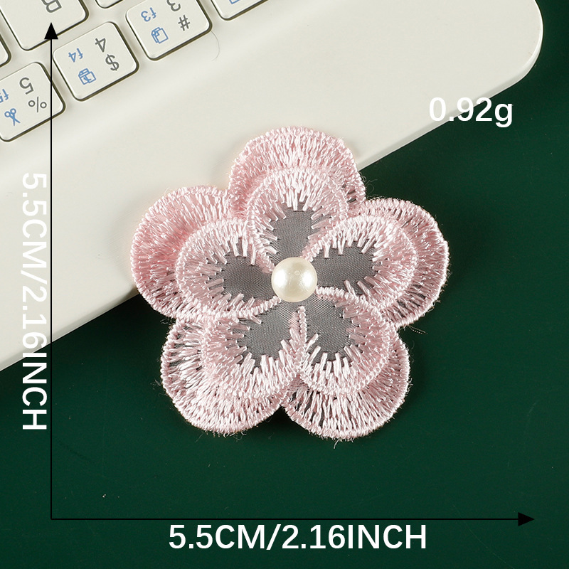 真珠のかわいい漫画のレースの花のレースの刺繍はdiyの手帳の装飾のブローチのヘアピンの髪飾りの補助材料の布を貼ります。|undefined