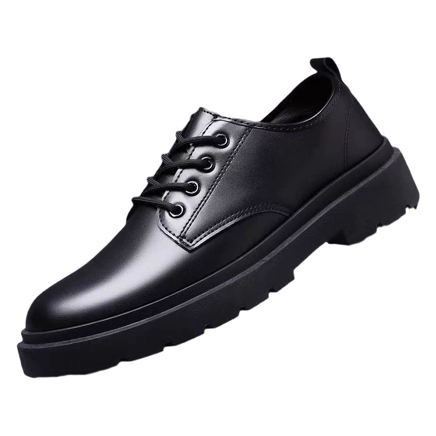 Кожаная обувь мужская весна и осень мужская деловая британская повседневная обувь корейская версия юного жениха-жениха черная свадебная обувь