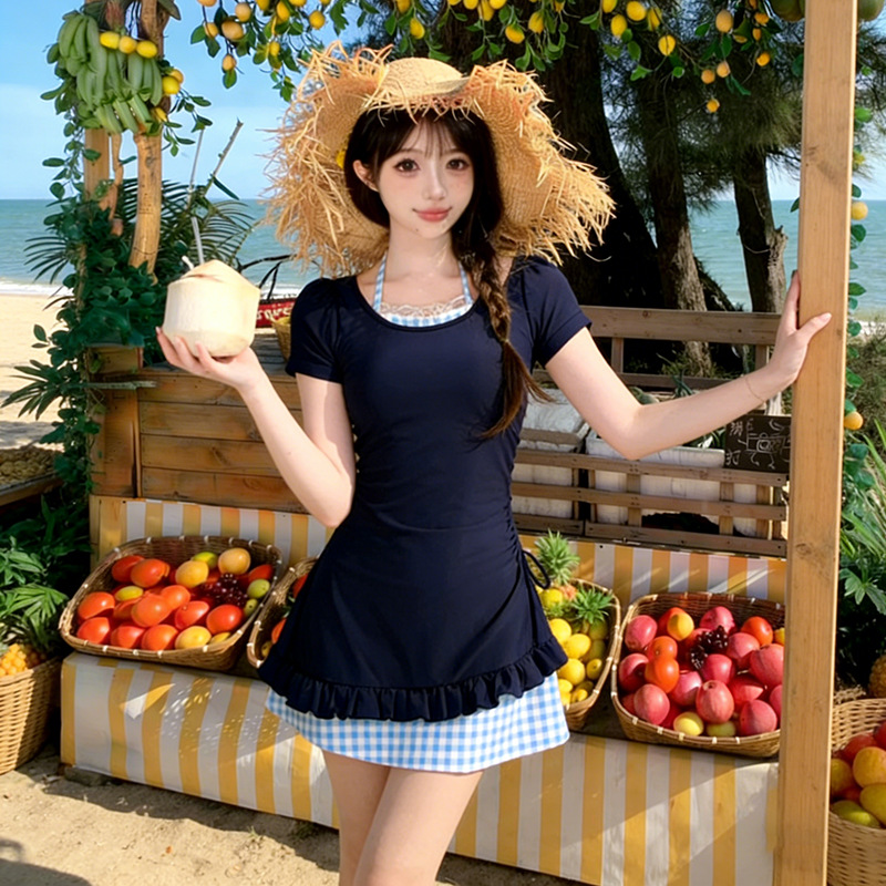 Girls' Conservative Elegant Swimsuit Cute Japanese Style For Hot Springs New Style Stunningly Beautiful Swimwear For Students_ecoleips.com