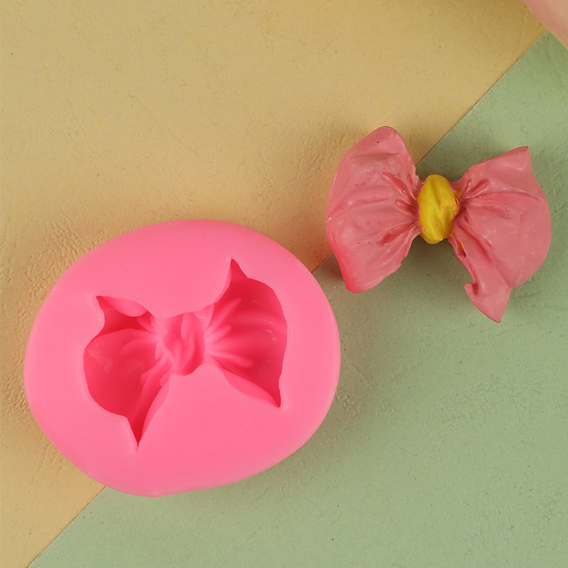 Tridimensional bowknot fondant molde de silicona molde de chocolate ritmo seco bricolaje molde para hornear accesorios de arcilla epoxi