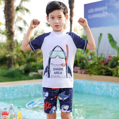 兒童泳衣 男童分體短袖泳褲游泳衣 小中大童男孩寶寶速干韓國泳裝