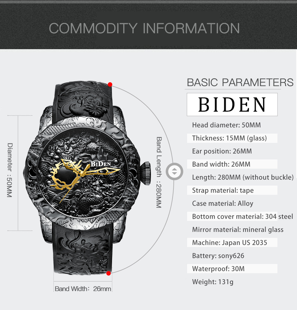 Herrklocka quartz b biden business stil och mode trend_voghion.com