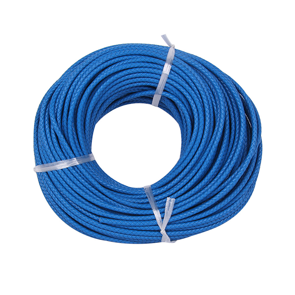 Pulsera de cuerda de cuero de vaca de primera capa cuerda de cuero Zhou Sheng mismo estilo cuerda de cuero tejida adecuada para Zhou Sheng cuentas de la suerte accesorios de joyería de oro duro