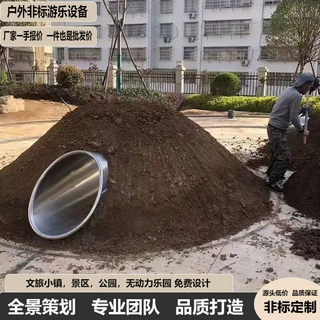 不锈钢滑梯钻洞定制公园景区文旅园林无动力游乐设备儿童攀爬廊架