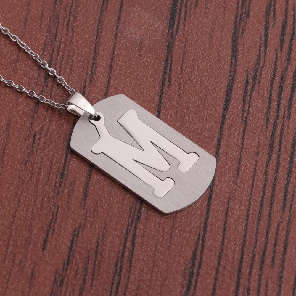 Fashion English Letter Titanium Steel Necklace Wholesale display picture 2