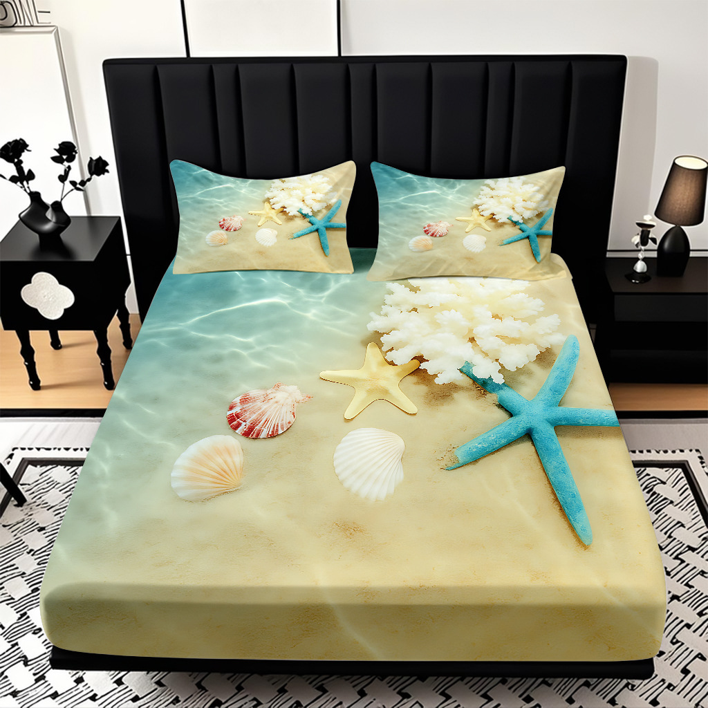 TEMU / JIT transfronterizo encantadora criatura submarina impresa digital 3D cama de cama de cama