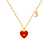 Small design zirconium heart-shaped, necklace, sweater, chain for key bag  stainless steel, accessory, trend of season