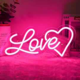 跨境专供Love字母造型发光灯生日表白求婚霓虹灯节日婚庆场地装饰