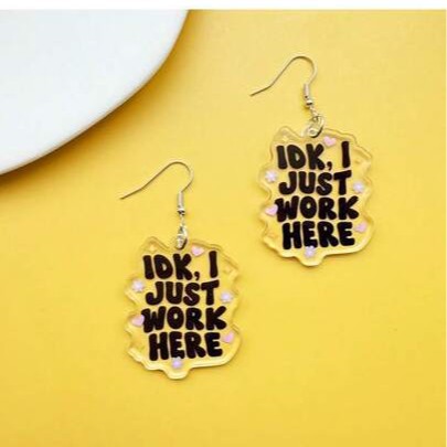 transparent acrylic fashionable earrings with letters