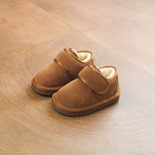 Children's Thickened Snow Boots, Winter New Arrival Unisex Sneakers for Toddlers, Velcro-Attached Thickened Fleece Baby Cotton Shoes