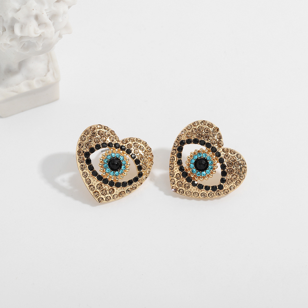 Fashion Heart-shaped Demon Eye Earrings display picture 8