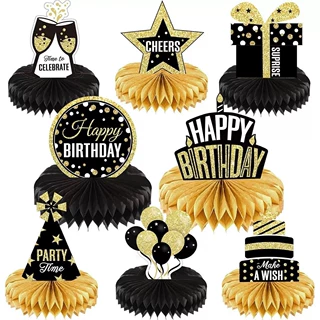 跨境爆款 新款生日蜂窝摆件 周岁生日派对装饰 聚会 蜂窝摆台蜂窝