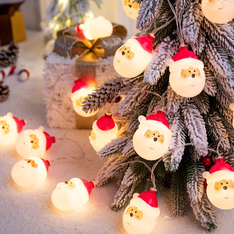 Transfronterizos LED árbol de Navidad Santa muñeco de nieve lámpara decorativa galvanizada batería de pentaco pequeña lámpara de color lámpara intermitente