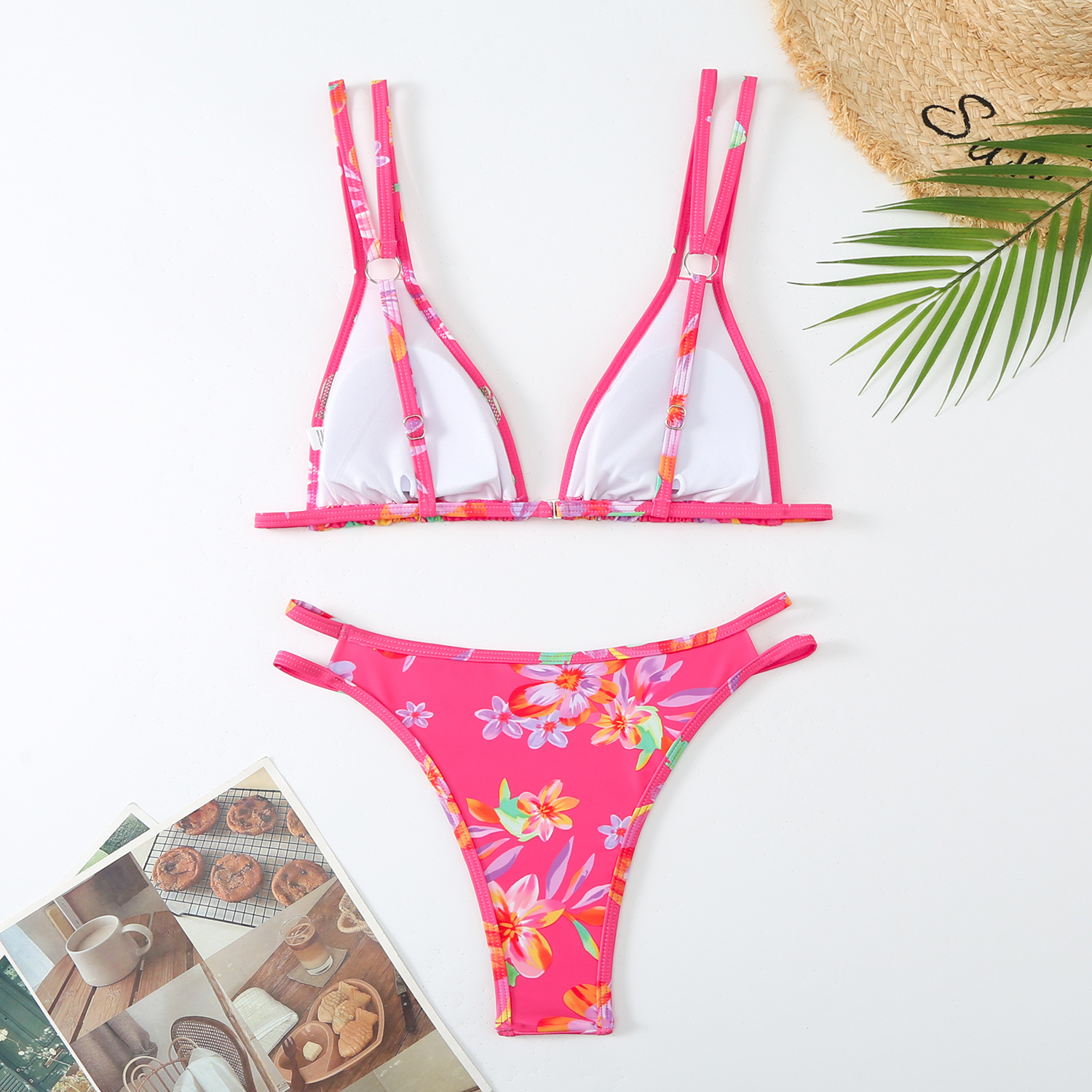 Femmes Petites Fleurs Ensemble 2 Pièces Bikinis Maillots De Bain display picture 1