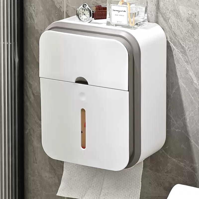 卫生间纸巾盒厕纸盒厕所抽纸盒防水壁挂式免打孔卫生纸置物架卷纸