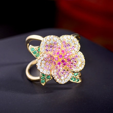 韩版精致小众设计感山茶花丝巾扣微镶锆时尚轻奢围巾扣方巾扣配饰