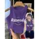 American Style Retro Purple Wide Shoulder Strap Camisole Women's Summer 2025 New Spice Girls Sleeveless Outer Wear Short Top