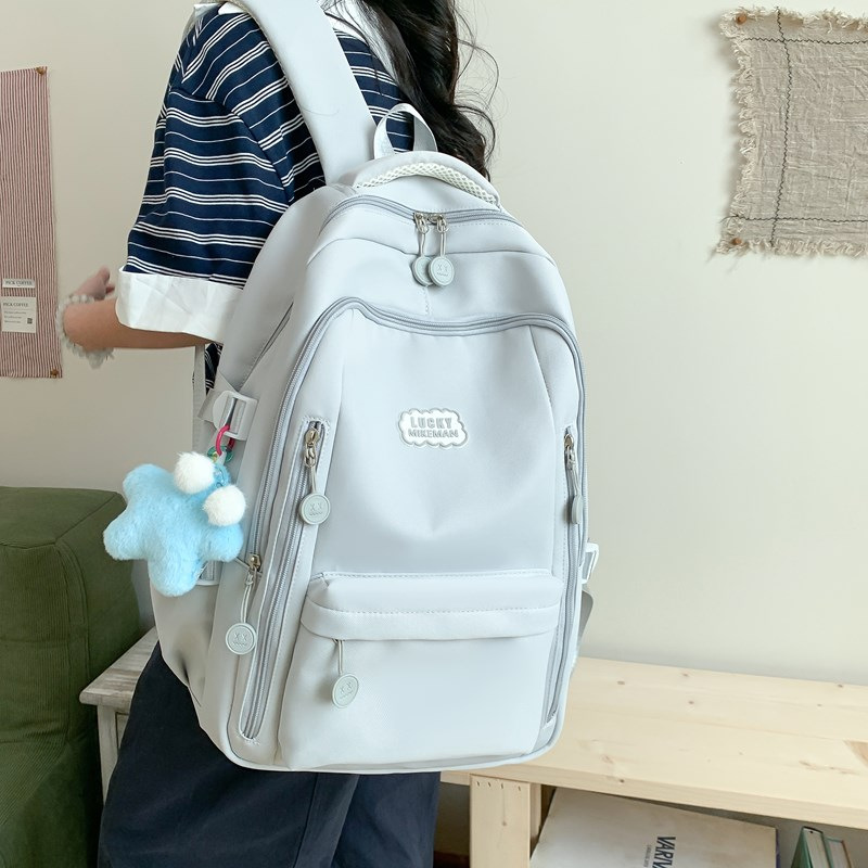 Mochila escolar, estudiante universitaria, estilo minimalista japonés, color puro, simple y versátil, mochila para estudiante de secundaria, campus de nicho