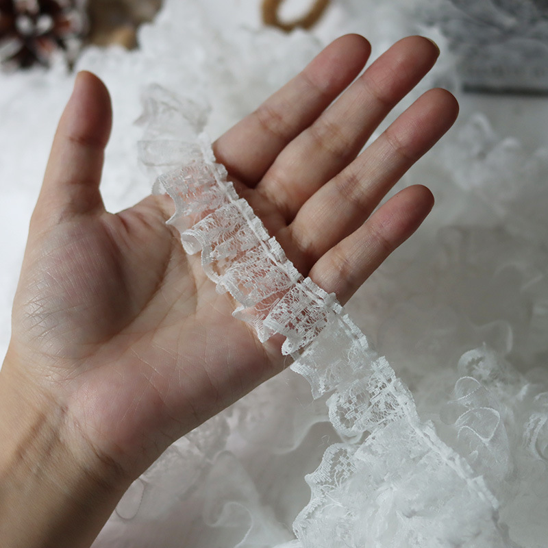 5 Meters White High Quality Pleated Doll Clothes Sleeve Skirt Neck Garment Lace Handmade Accessories Decoration