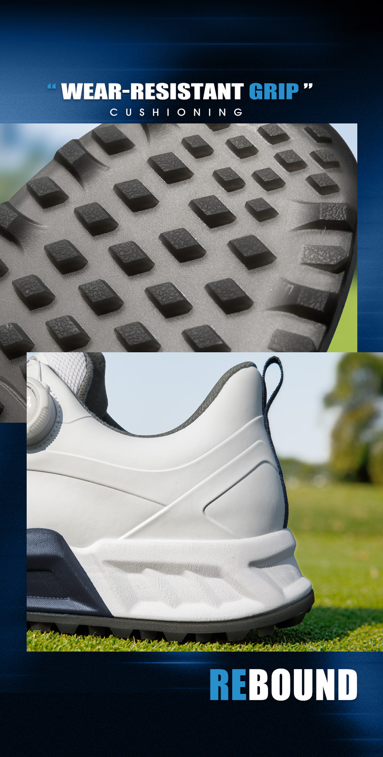 Giày golf nam PGM đế TPU chống nước, đệm êm, xoay núm chỉnh dây — XZ451-Xanh trắng, XZ451-Trắng bóng cánh hạc chi tiết 15