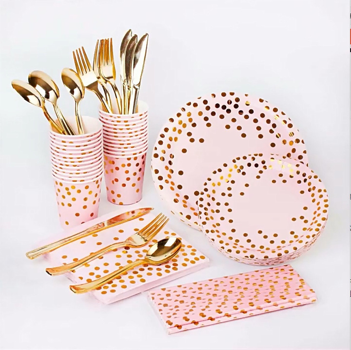 핑크 폴카 도트 핫 스탬핑