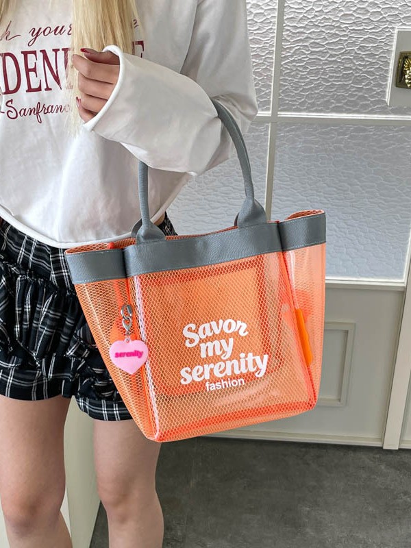 Bolsa de gran capacidad para mujeres verano 2026 nueva canasta de vacaciones de playa transparente bolsa de comida de viaje bolsa de ocio