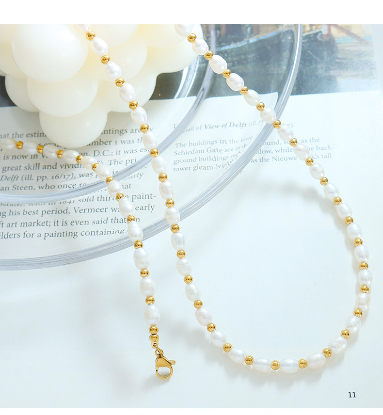 Simple Style Geometric Titanium Steel Beaded Bracelets Necklace