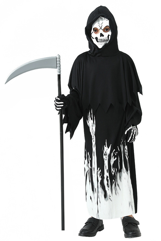ハロウィーンパーティーコスプレ衣装暗闇の中で蛍光を発する死神児童鬼衣|undefined