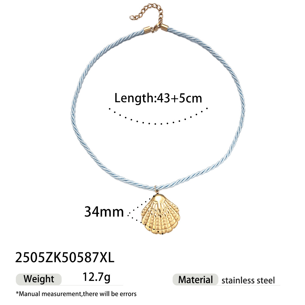 Tena collar de acero inoxidable europeo y americano dulce y fresco estilo chica caliente cuerda trenzada colorida collar de acero de titanio galvanizado joyería femenina que no se desvanece image 14