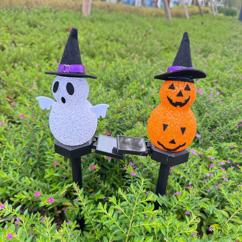 越境ソーラーパンプキンライト かわいいゴーストライト ハロウィン雰囲気装飾用 地面に埋めるライト 芝生ライト 庭園ライト|undefined