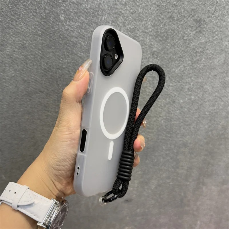 适用苹果16磁吸手机壳带挂绳手腕带iPhone15ProMax新款13全包14套|undefined