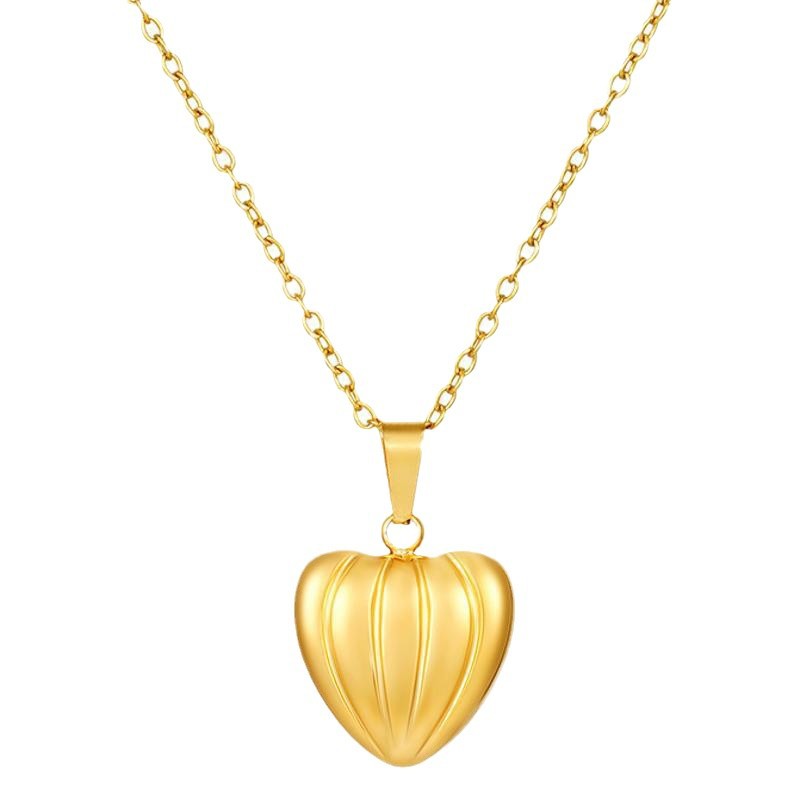 Amor calabaza collar de acero de titanio personalidad femenina en línea popularidad nicho diseño de cadena de clavícula colorido amor joyas de acero inoxidable