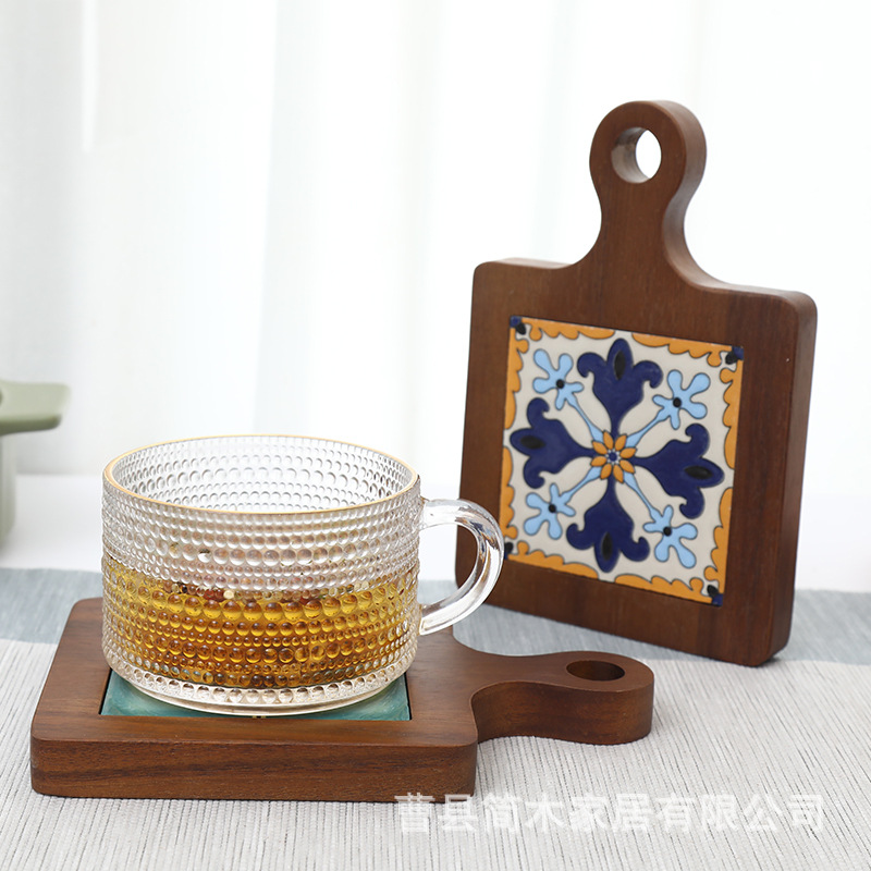 Alfombrillas de Madera Maciza Estilo Japonés al por Mayor, Alfombrillas Aislantes para Ollas, Posavasos, Manteles Individuales, Alfombrillas para Cazuelas, Resistentes a Altas Temperaturas para Cocina