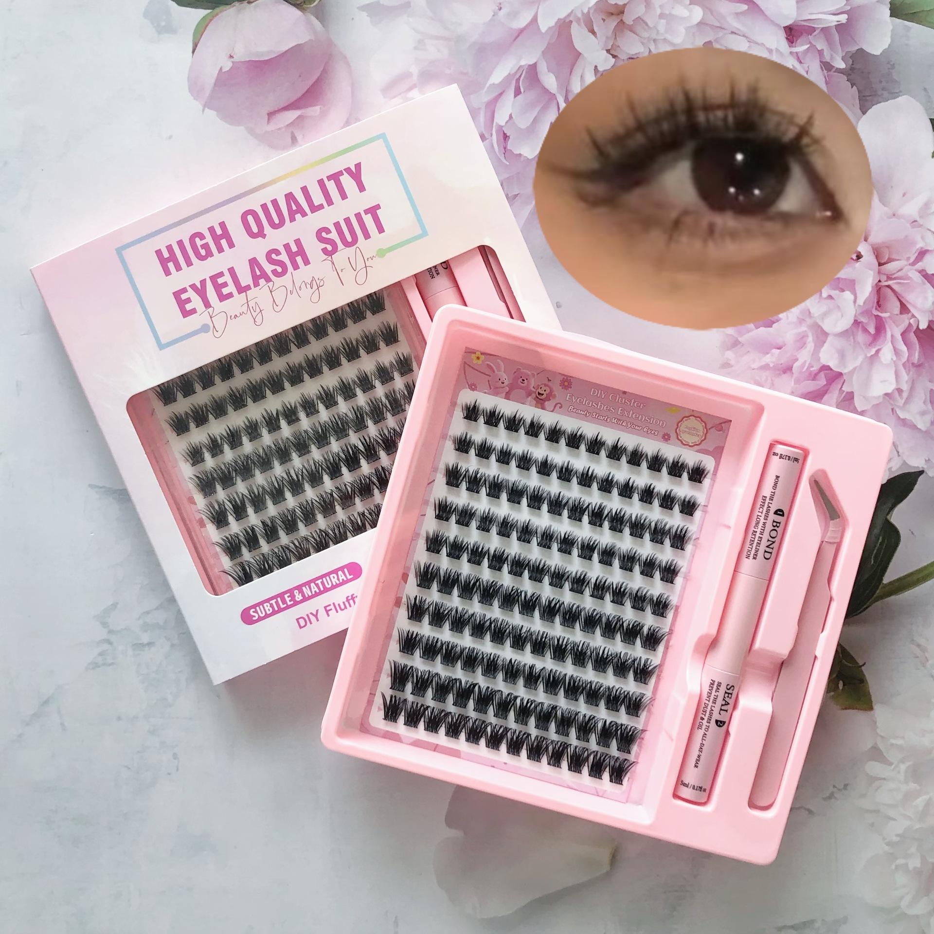 Transfronterizas pestañas falsas 30 - 100D comercio exterior caja de pestañas gruesas con pinzas de pegamento conjunto de pestañas falsas