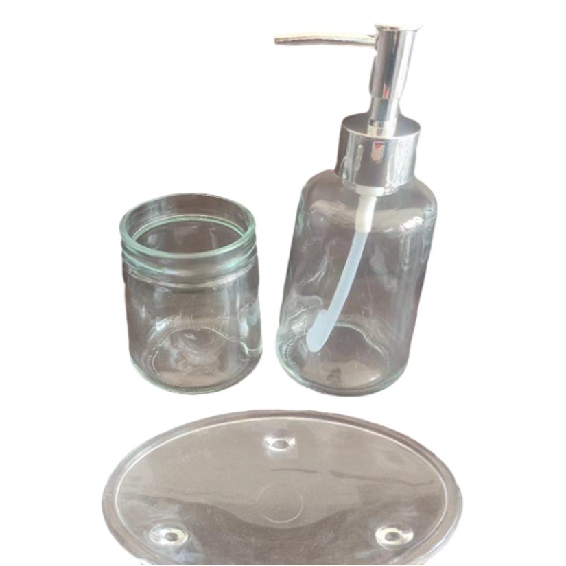 Nordic lavado simple conjunto de cuatro piezas de vidrio coloreado desinfectante de manos sub-botella Hotel hogar Baño Lavado y cuidado traje