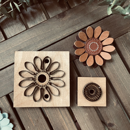 Flower cutting knife mold, handmade DIY leather, car hanging ornaments, creative gifts, finished product 8cm, Japanese knife material