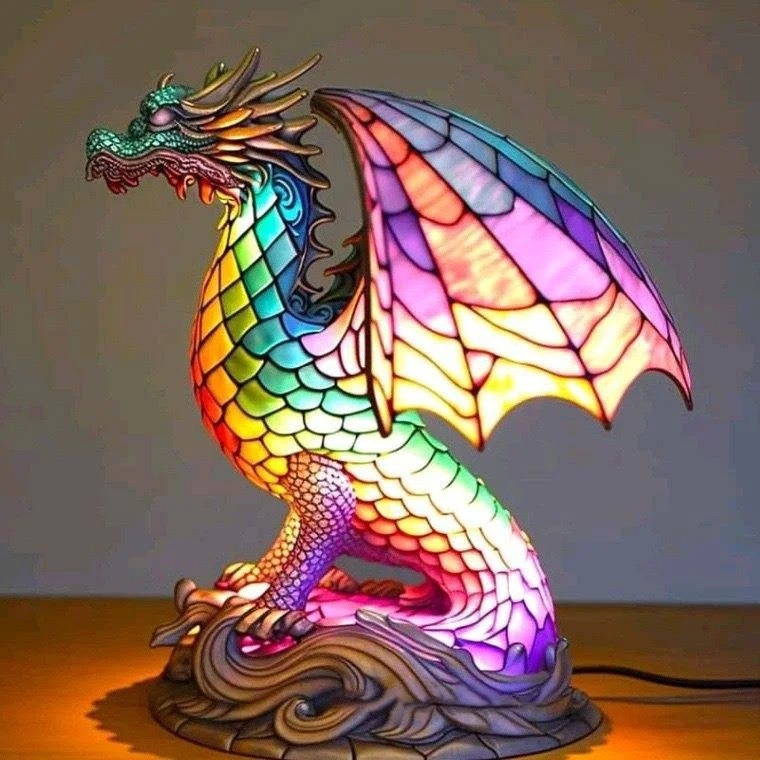 跨境魔幻幻彩奇异动物灯形象雕塑彩光设计usb插头灯光开关摆件