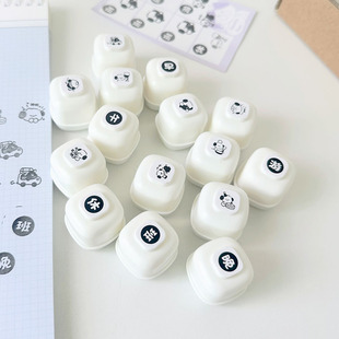 ✅ Flower Ink Cream Small Milk Stamp Jelly Daily Light-Sensitive Stamp Dog Check-In Teacher Stamp Handbook Cultural and Creative Week