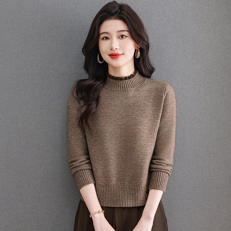 气质短款针织衫女新款秋冬时尚高腰内搭上衣小个子打底毛衣潮保暖，女装针织衫/毛衣，妃慕昵服饰